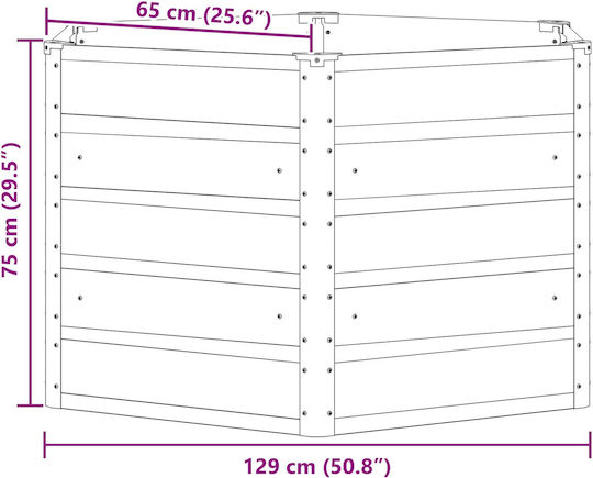 vidaXL Planter Box Metal Pastel Green 129x129x75cm.