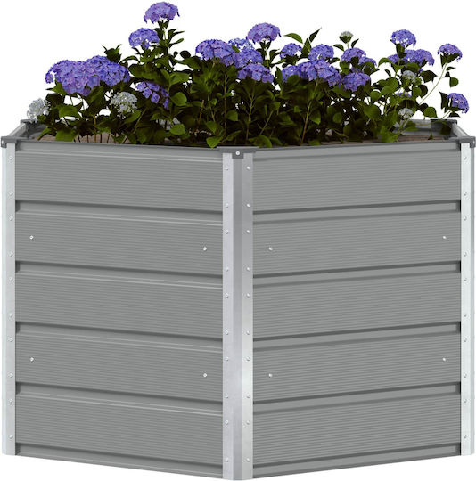 vidaXL Planter Box Metal Gri deschis 129x129x75cm.