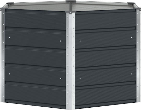 vidaXL Ζαρντινιέρα Μεταλλική Ανθρακί 129x129x75εκ.