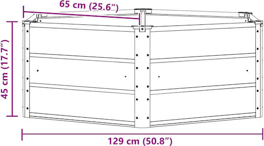 vidaXL Ζαρντινιέρα Μεταλλική Ελεφαντόδοντο 129x129x45εκ.