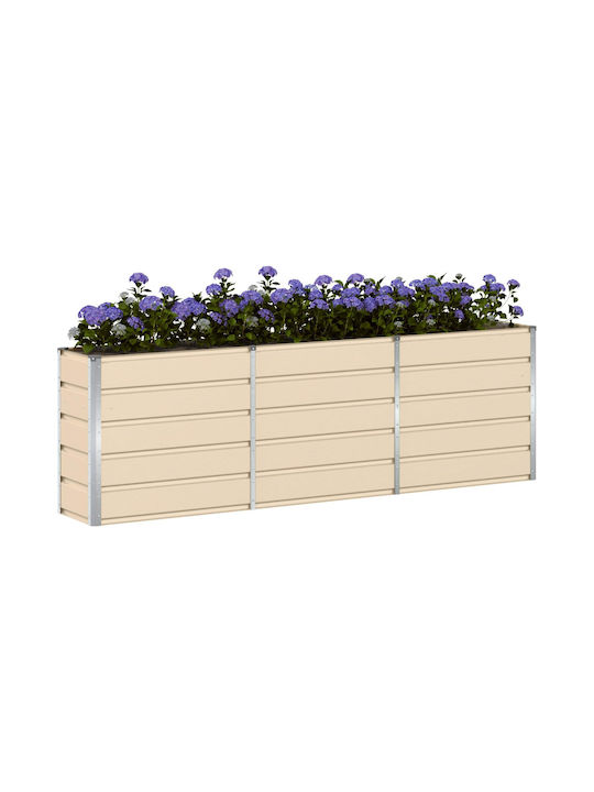 vidaXL Саксия Метал Ivory 160x40x75см.