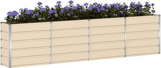 vidaXL Ghiveci Metal Ivory 160x40x75cm.