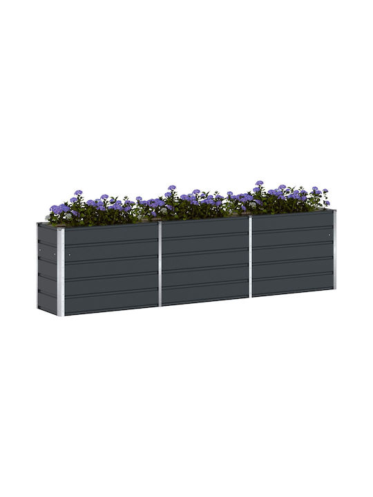 vidaXL Ghiveci Metal Cărbune de lemn 480x50x45cm.