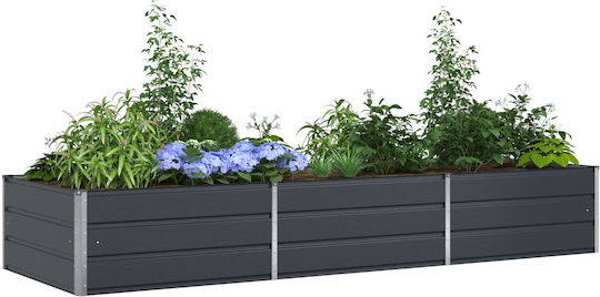 vidaXL Ghiveci Metal Cărbune de lemn 195x100x45cm.