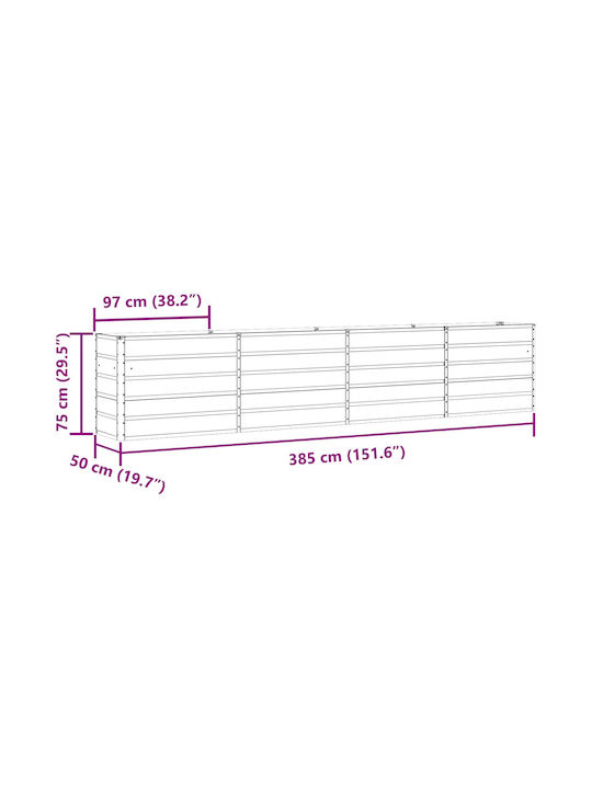 vidaXL Topf Metallisch Charcoal 480x50x45cm.
