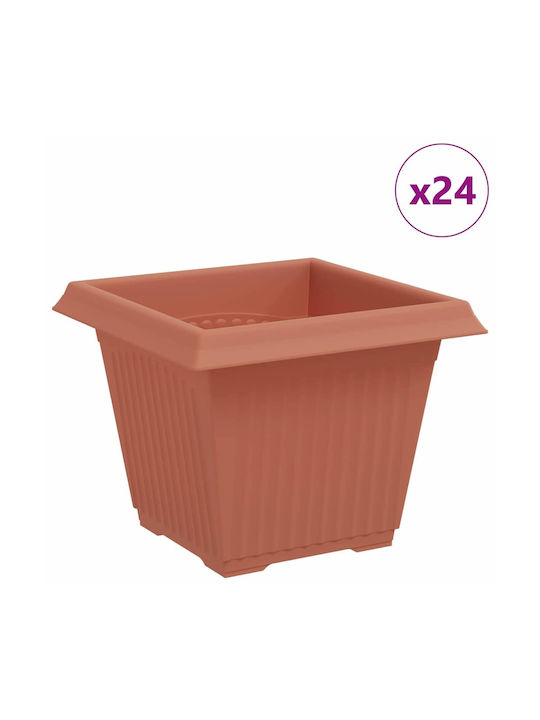 vidaXL Set 24 Kunststoff-Blumentöpfe Terrakotta Rote 33x26cm