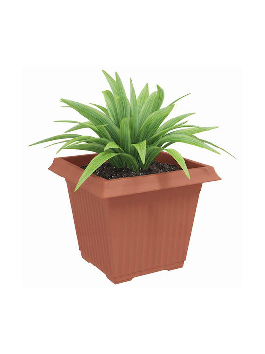 vidaXL Set of 24 Plastic Flower Pots Terracotta Red 43x33.5cm