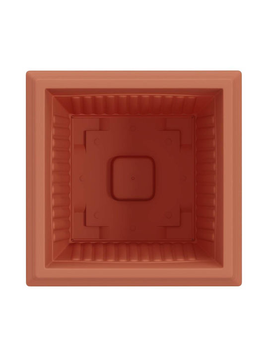 vidaXL Set of 24 Plastic Flower Pots Terracotta Red 43x33.5cm