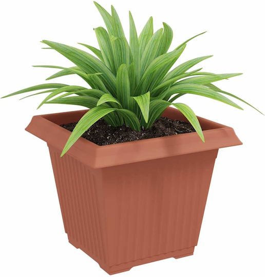 vidaXL Set of 24 Plastic Flower Pots Terracotta Red 38x30cm