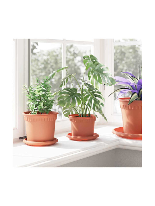 vidaXL Set 24 Kunststoff Blumentöpfe Terrakotta 12,5x10cm