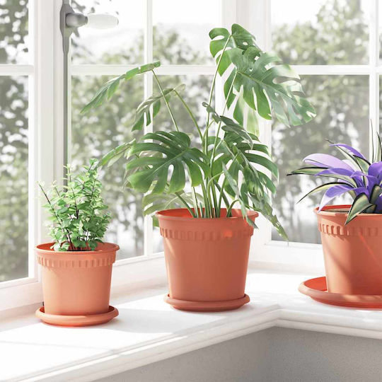 vidaXL Set of 24 Plastic Flower Pots Terracotta 19x16cm