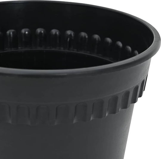 vidaXL Set of 6 Plastic Flower Pots Black 12.5x10cm