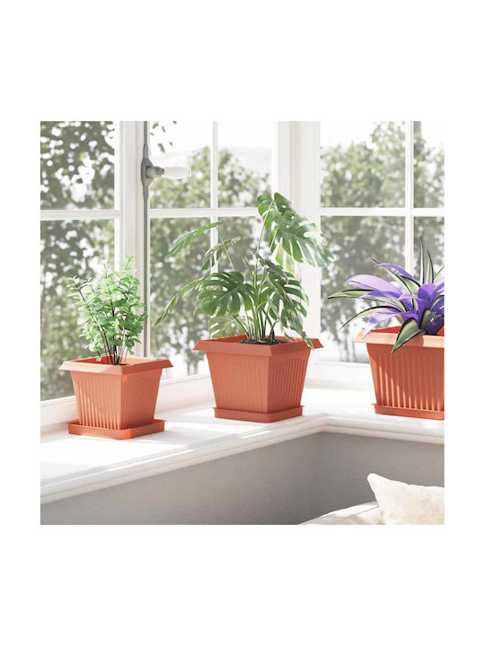 vidaXL Set 6 Pots Plastic Light Terracotta
