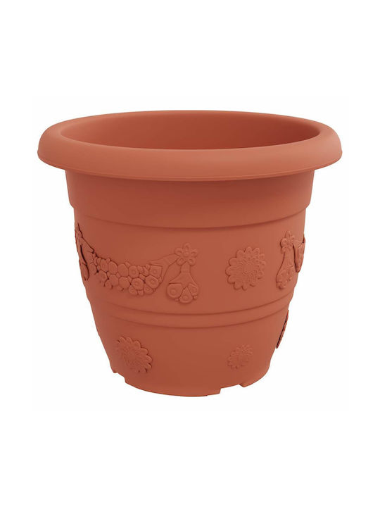 vidaXL Set of 6 Plastic Flower Pots Terracotta