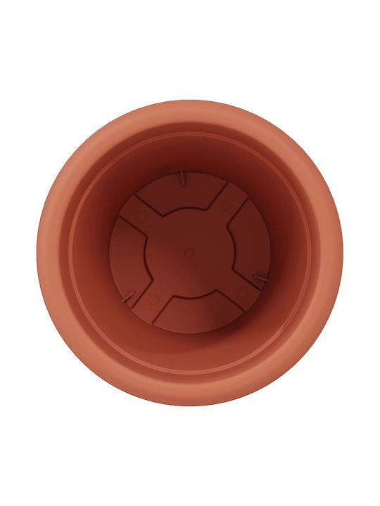 vidaXL Set of 6 Plastic Flower Pots Terracotta