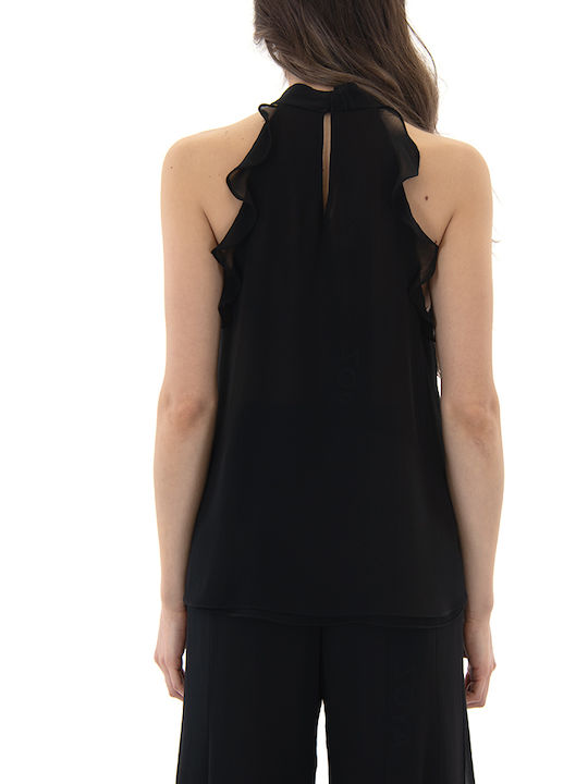 Zoya Women's Sleeveless Black Blouse