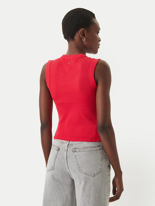 Tommy Hilfiger Tjw Bluză Damă Bumbac Fără Mâneci Red Alert