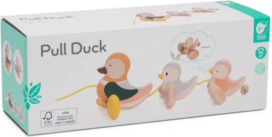 Classic World Pull Along Ducklings Wooden Toy for 12+ Months