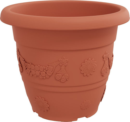 vidaXL Set of 6 Plastic Flower Pots Terracotta 39x32cm
