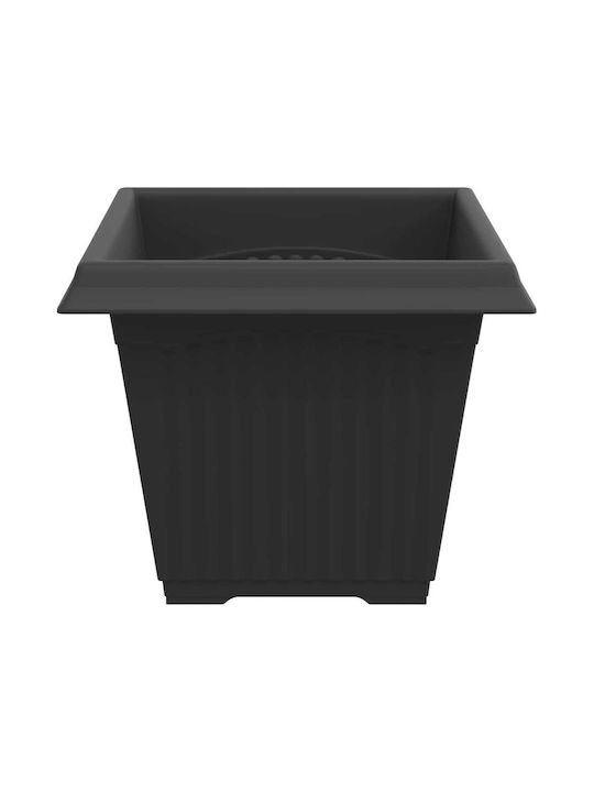 vidaXL Set of 6 Black Plastic Flower Pots