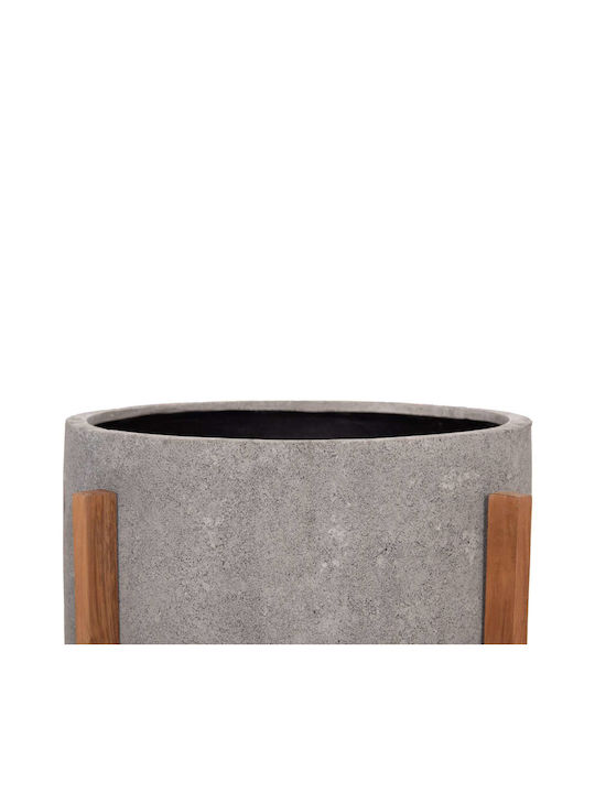 Freebox Grauer Teak Blumentopf