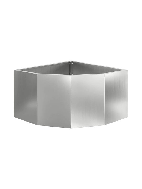 vidaXL Ghiveci Metal Silver 60x60x35cm.