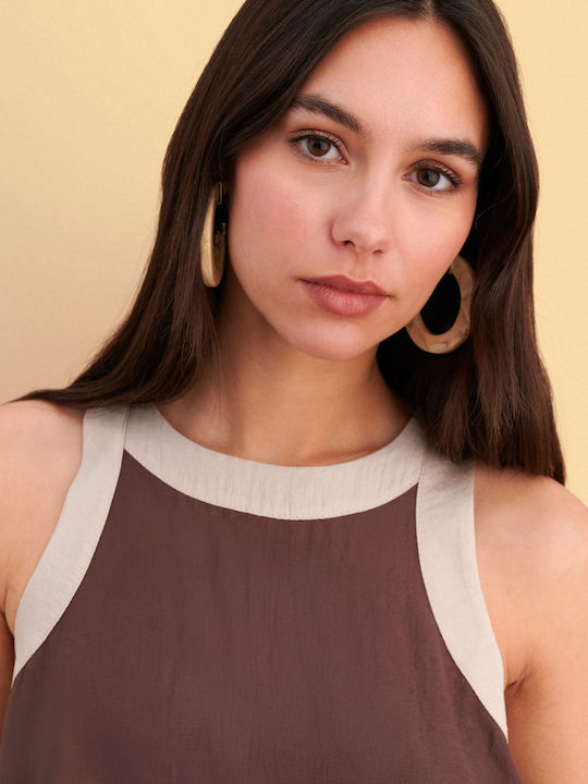 Women's Sleeveless Blouse Brown