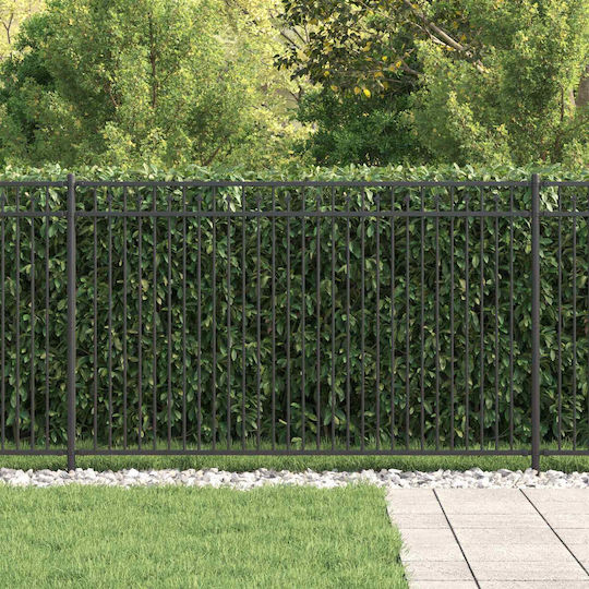 vidaXL Metal Fence Railings in Black Color 1.66x2.0m