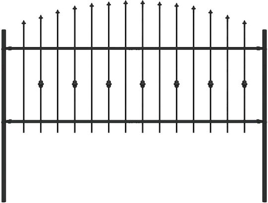vidaXL Metal Fences with Spears in Black Colour 1.3x2m