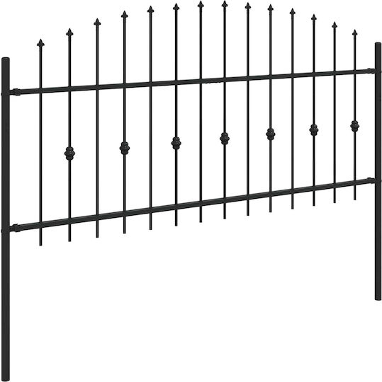 vidaXL Metal Fences with Spears in Black Colour 1.3x2m