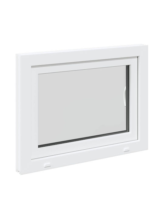 vidaXL Hinged PVC Window Risor W80xH60cm