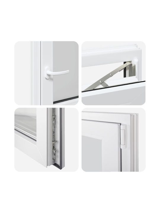 vidaXL Ανοιγόμενο Παράθυρο PVC Π50xΥ50cm