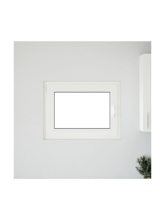 vidaXL Hinged PVC Window Risor Width 80cm Height 60cm