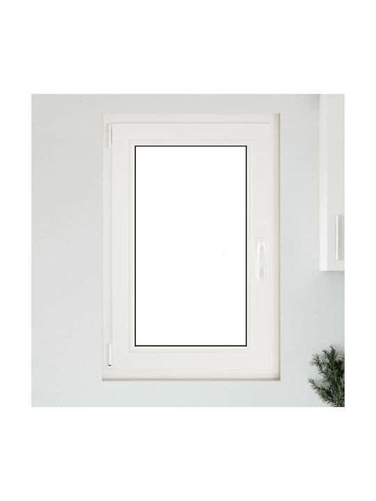 vidaXL Hinged PVC Window W60xH90cm