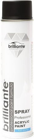 Brilliante Spray Farbe Acryl Hochtemperatur mit Matt Effekt Black RAL 9005 600ml
