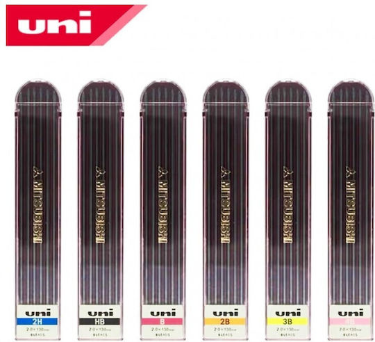 Uni Mitsubishi Leads 2mm Pack 6pcs 4548351191160 Nibs 4h