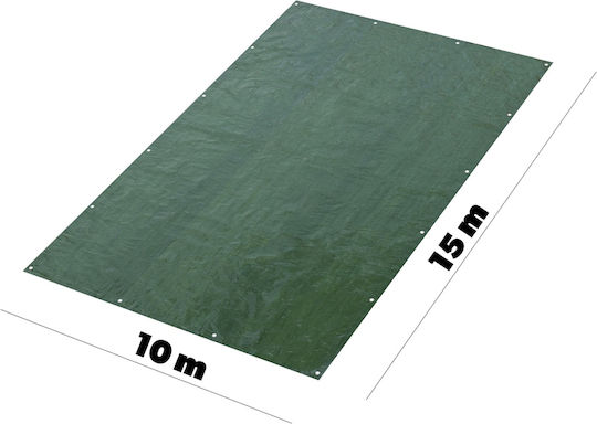 Kadax Στρογγυλός Αδιάβροχος Μουσαμάς 90gr/m² με Διάμετρο 10μ. Ελαφρού Τύπου Πράσινος