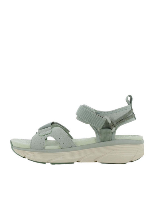 Damen Anatomisch Flache Sandalen Grün