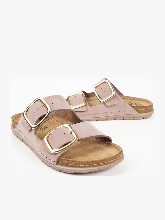 Sandale Casual Damă Din Piele Roz