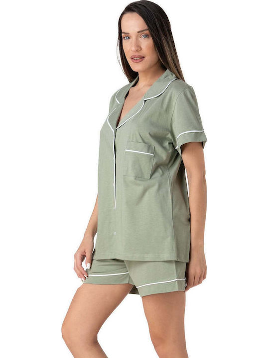 Relax Lingerie Καλοκαιρινό Γυναικείο Σετ Πιτζάμας Ροζ