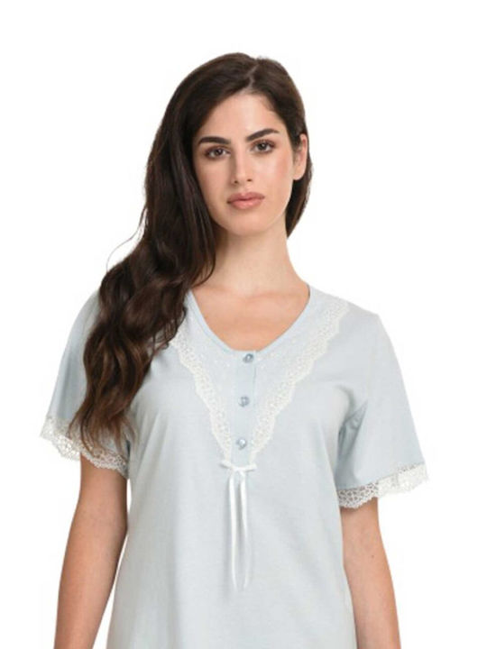 Primavera Summer Cotton Women's Nightgown Olive