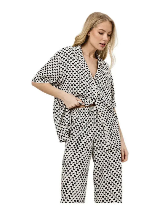 Aruelle Summer Women's Pyjama Set Beige-Black