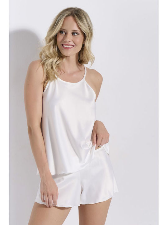 Jeannette Lingerie Summer Women's Pyjama Set Ecru