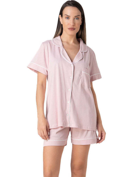 Relax Lingerie Καλοκαιρινό Γυναικείο Σετ Πιτζάμας Βαμβακερό Πράσινο