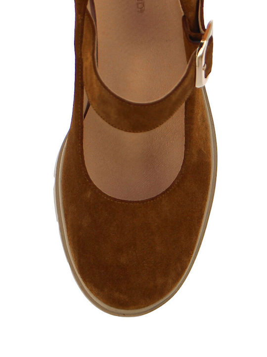 Leather Heels With Medium Tabac Brown Heel