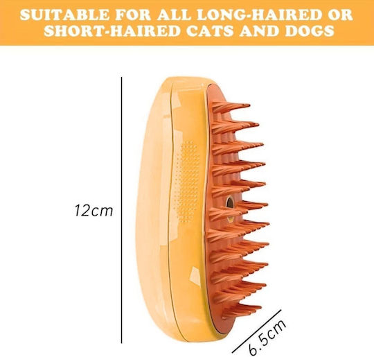 Uncle George Electric Dog Brush for Coat Grooming Yellow