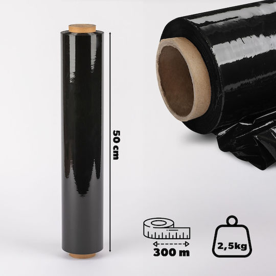 Film Elastic XL Stretch Negru Negru 2.5kg Puternic Opac Rola Cantitate Mare Film