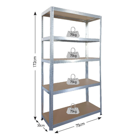 Unimac Shelf Dexion Galvanized 75x30x172cm 610417