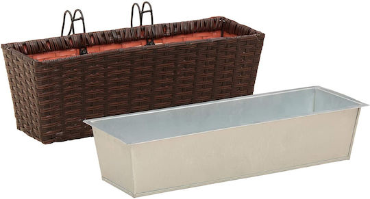 vidaXL Farfurie Pentru Floare Maro 50x17cm 42026966