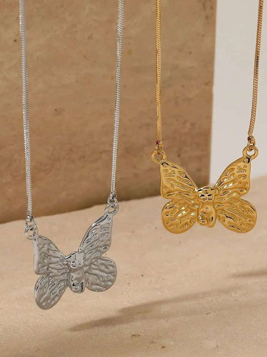 Awear Awear Halskette mit Schmetterling-Design aus Stahl